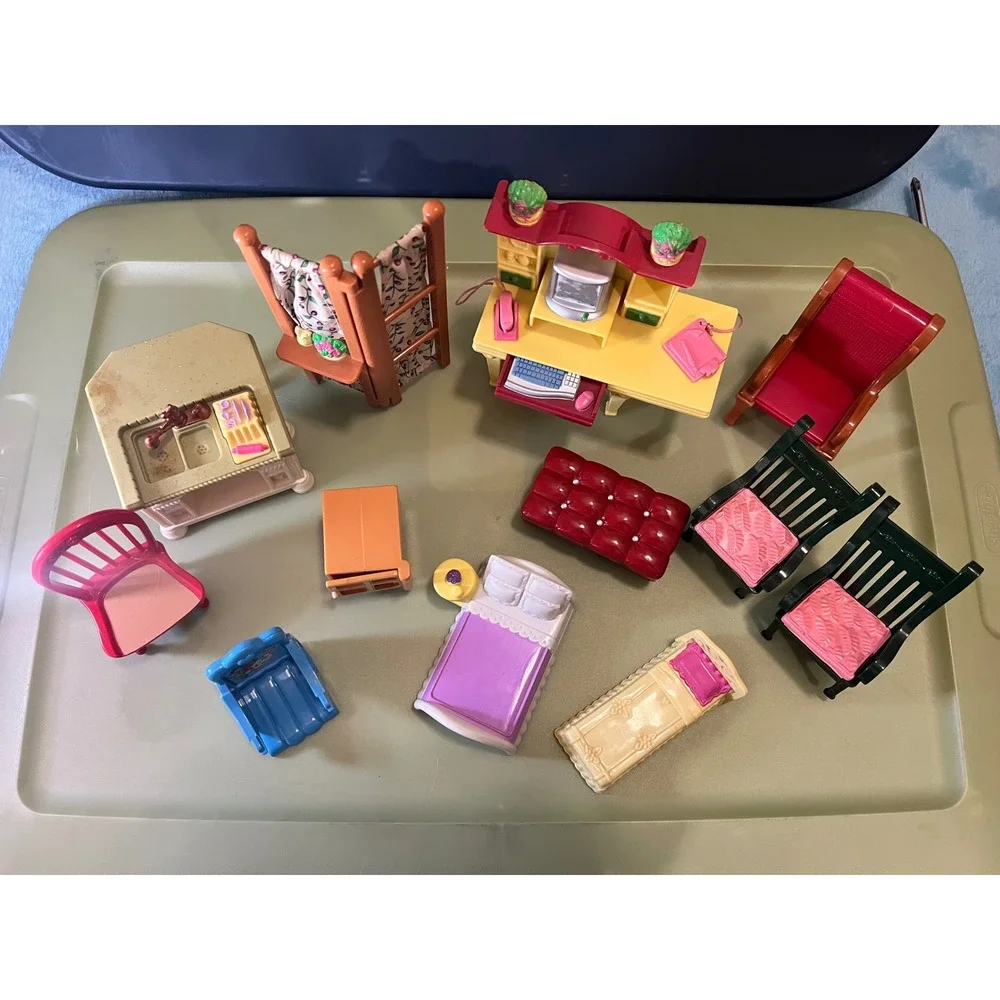 Fisher Price Loving Family Dollhouse Furniture Accessories Vintage Mattel Lot 12